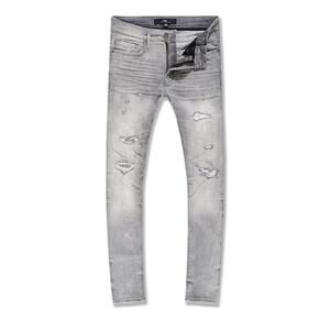 Jordan Craig Ross Fit With Shreds Skinny Jeans Cement Wash Size 34